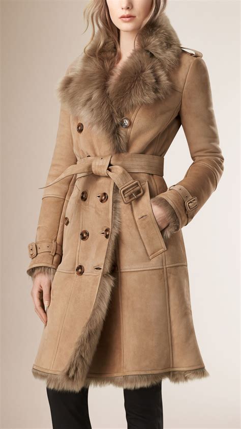 women's winter coats burberry|Burberry shearling coats women's.